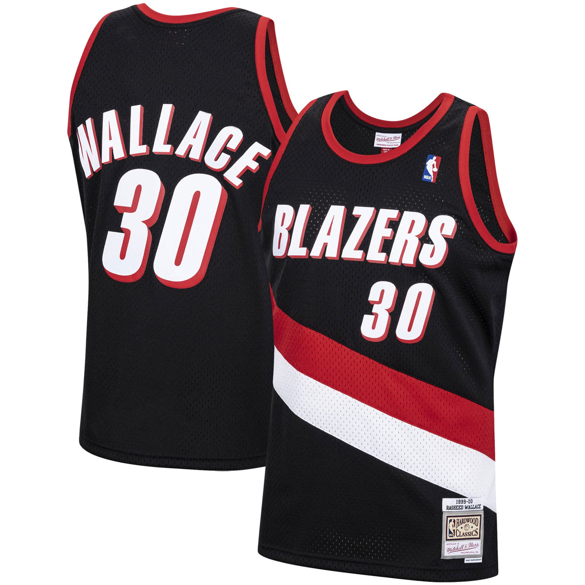 Portland Trail Blazers Rasheed Wallace Mitchell & Ness Black 1999/00 Hardwood Classics Swingman Jersey for Men product image