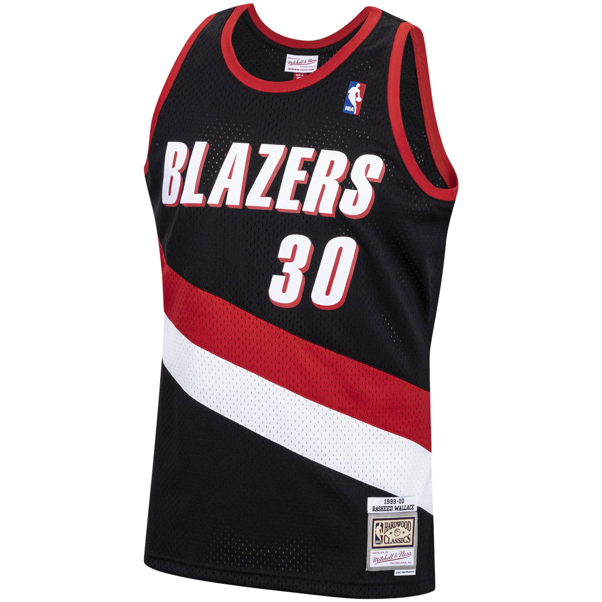 Portland Trail Blazers Rasheed Wallace Mitchell & Ness Black 1999/00 Hardwood Classics Swingman Jersey for Men product image