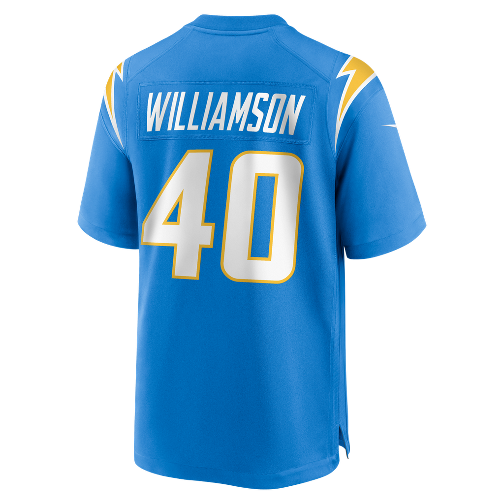 Los Angeles Chargers Kendall Williamson Powder Blue Team Game Jersey product image 3, provided for visual reference and