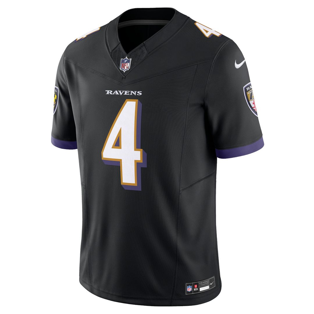 Baltimore Ravens Zay Flowers Black Alternate Vapor F.U.S.E. Limited Jersey product image 5, provided for visual reference
