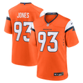 Denver Broncos D.J. Jones Orange Team Game Jersey product image 1, provided for visual reference and product detail review