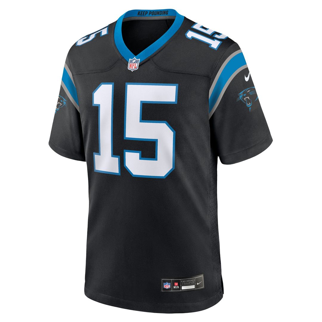Carolina Panthers Jimmy Horn Jr Black Team Game Jersey product image 2, provided for visual reference and product detail