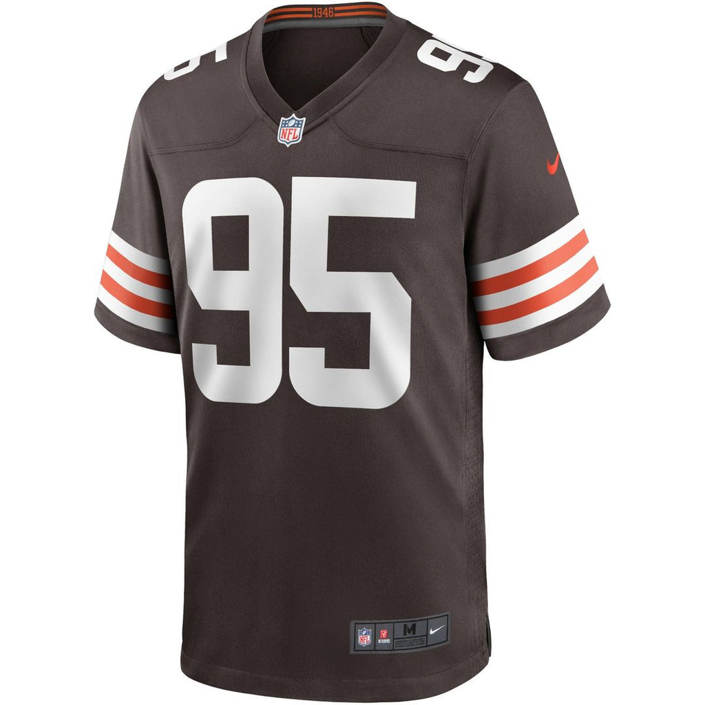 Cleveland Browns Myles Garrett Brown Game Player Jersey product image 2, provided for visual reference and product detail