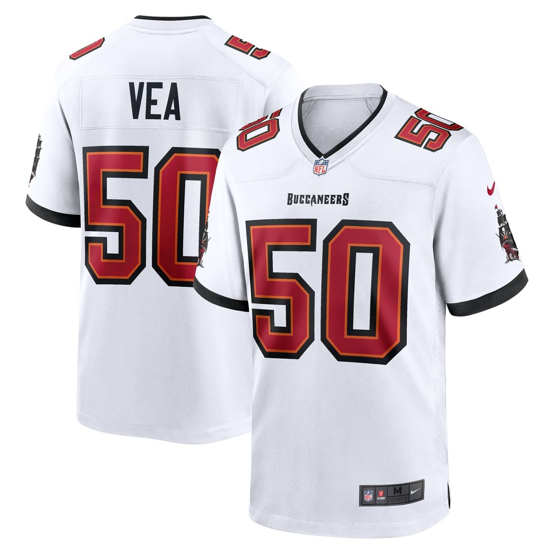 Tampa Bay Buccaneers Vita Vea White White Game Jersey product image 1, provided for visual reference and product detail
