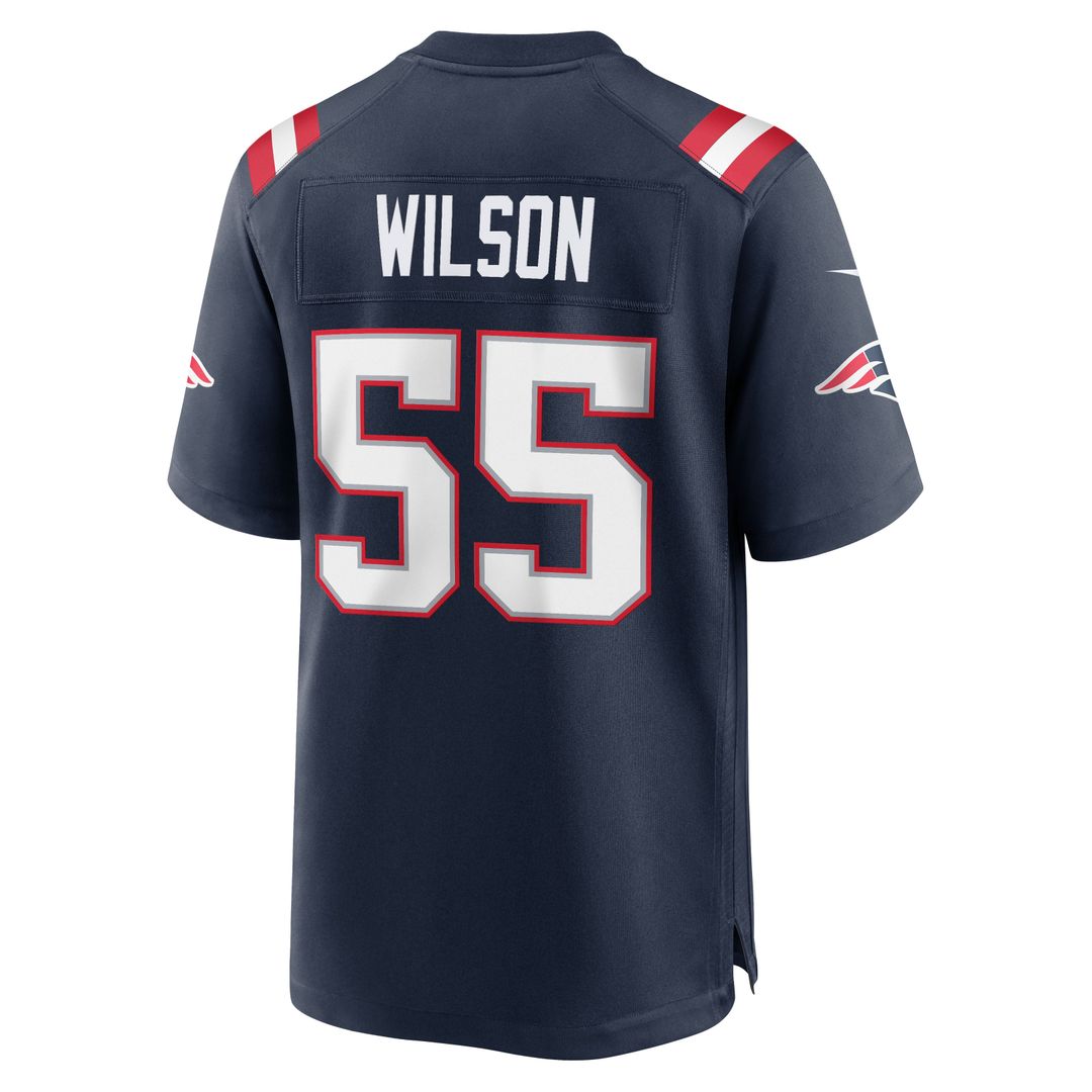 New England Patriots Jared Wilson Navy Team Game Jersey product image 5, provided for visual reference and product detail