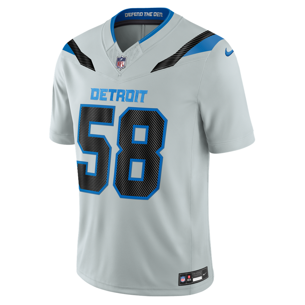 Detroit Lions Penei Sewell Silver 2026 Rivalries Collection Stitched Limited Jersey product image 2, provided for visual