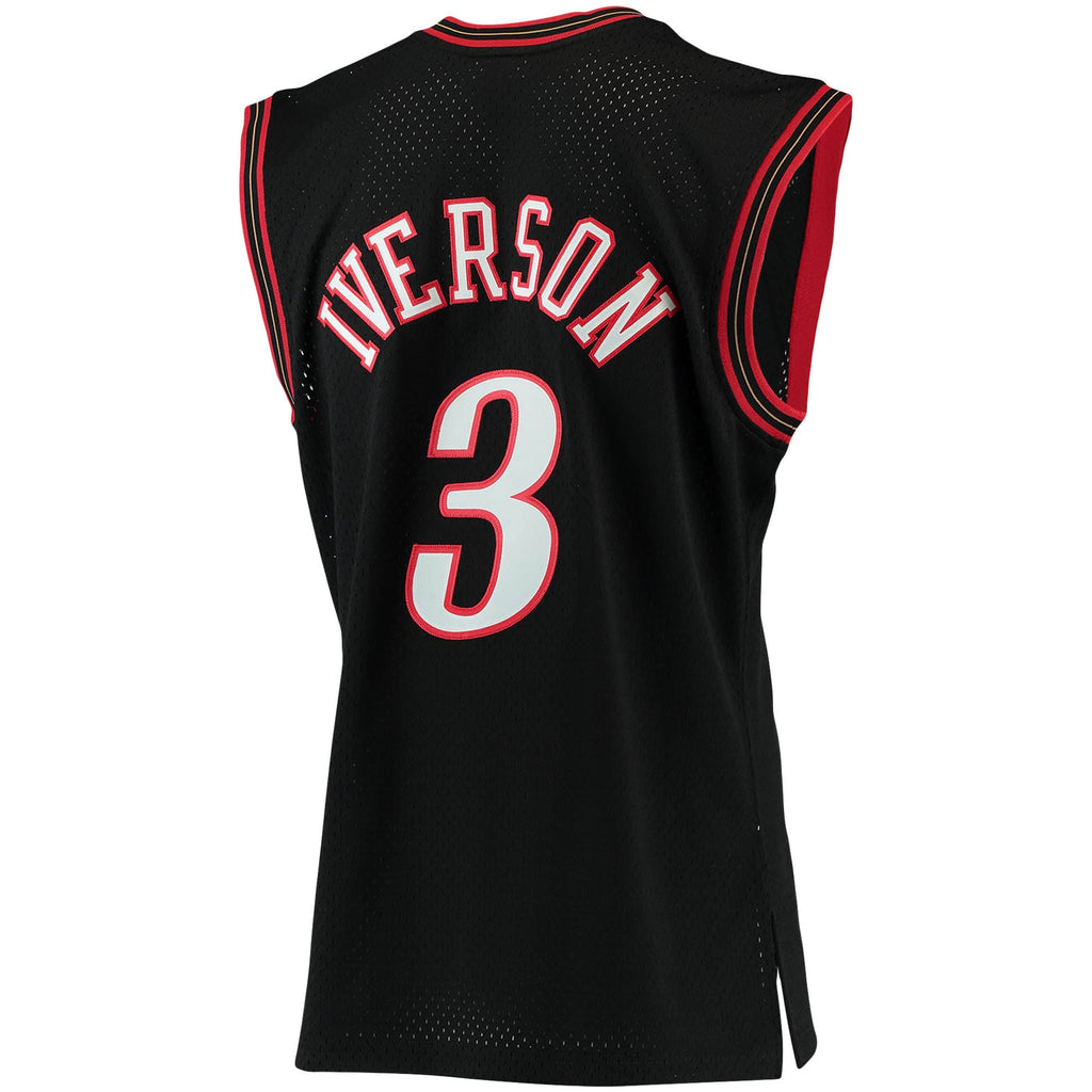 Philadelphia 76ers Allen Iverson Mitchell & Ness Black 2000/01 Big & Tall Hardwood Classics Swingman Jersey for Men product