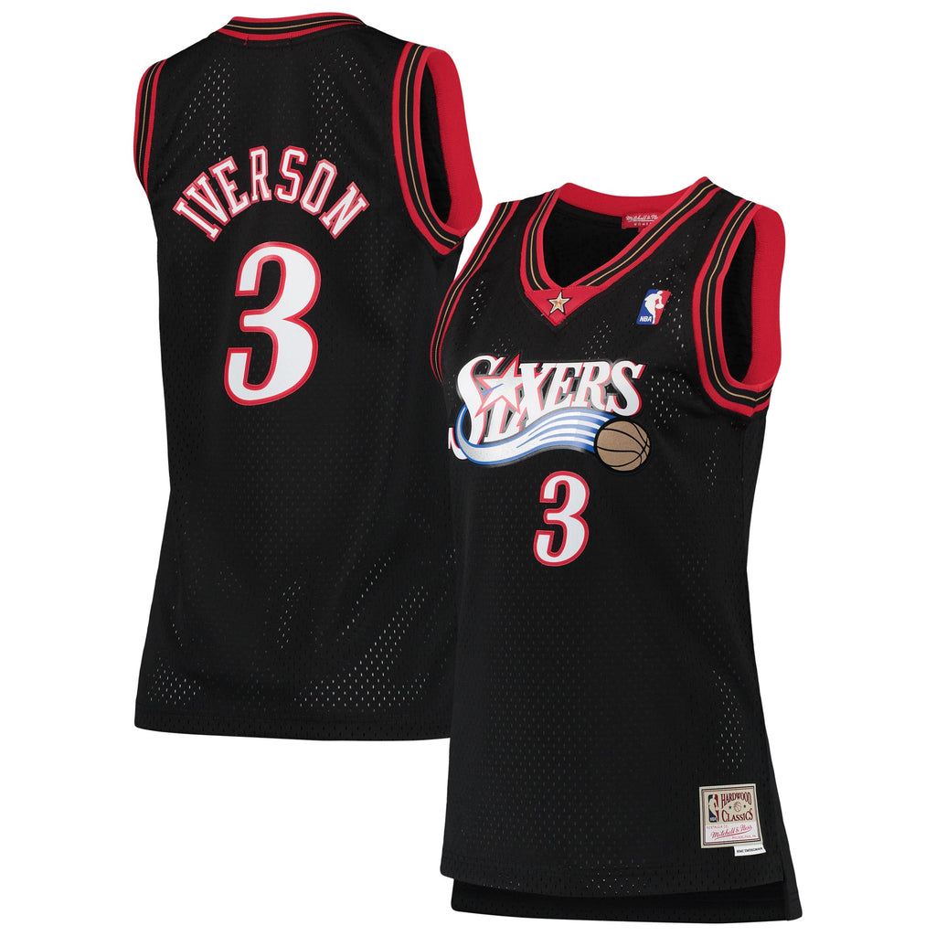 Philadelphia 76ers Allen Iverson Mitchell & Ness Black 2000/01 Hardwood Classics Swingman Jersey for Women product image 2,