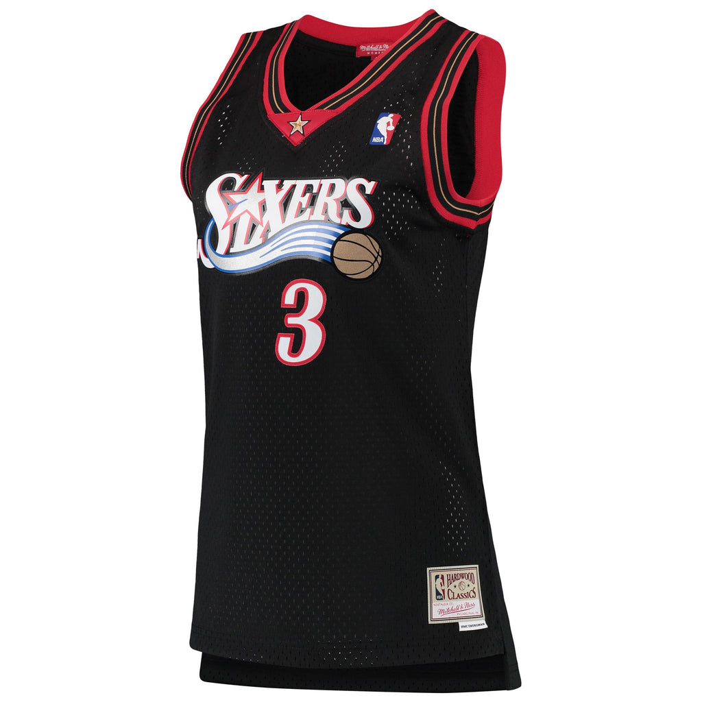 Philadelphia 76ers Allen Iverson Mitchell & Ness Black 2000/01 Hardwood Classics Swingman Jersey for Women product image 3,