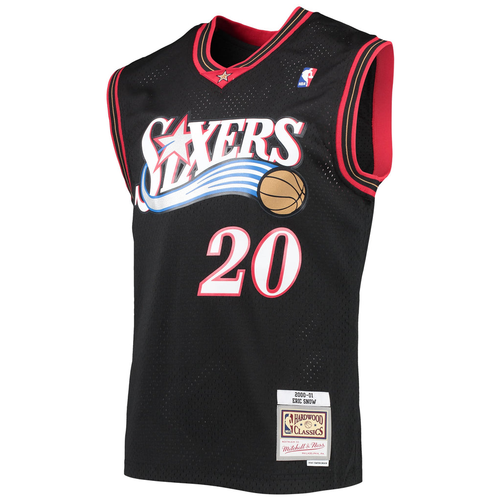 Philadelphia 76ers Eric Snow Mitchell & Ness Black 2000/01 Hardwood Classics Swingman Jersey for Men product image 3,