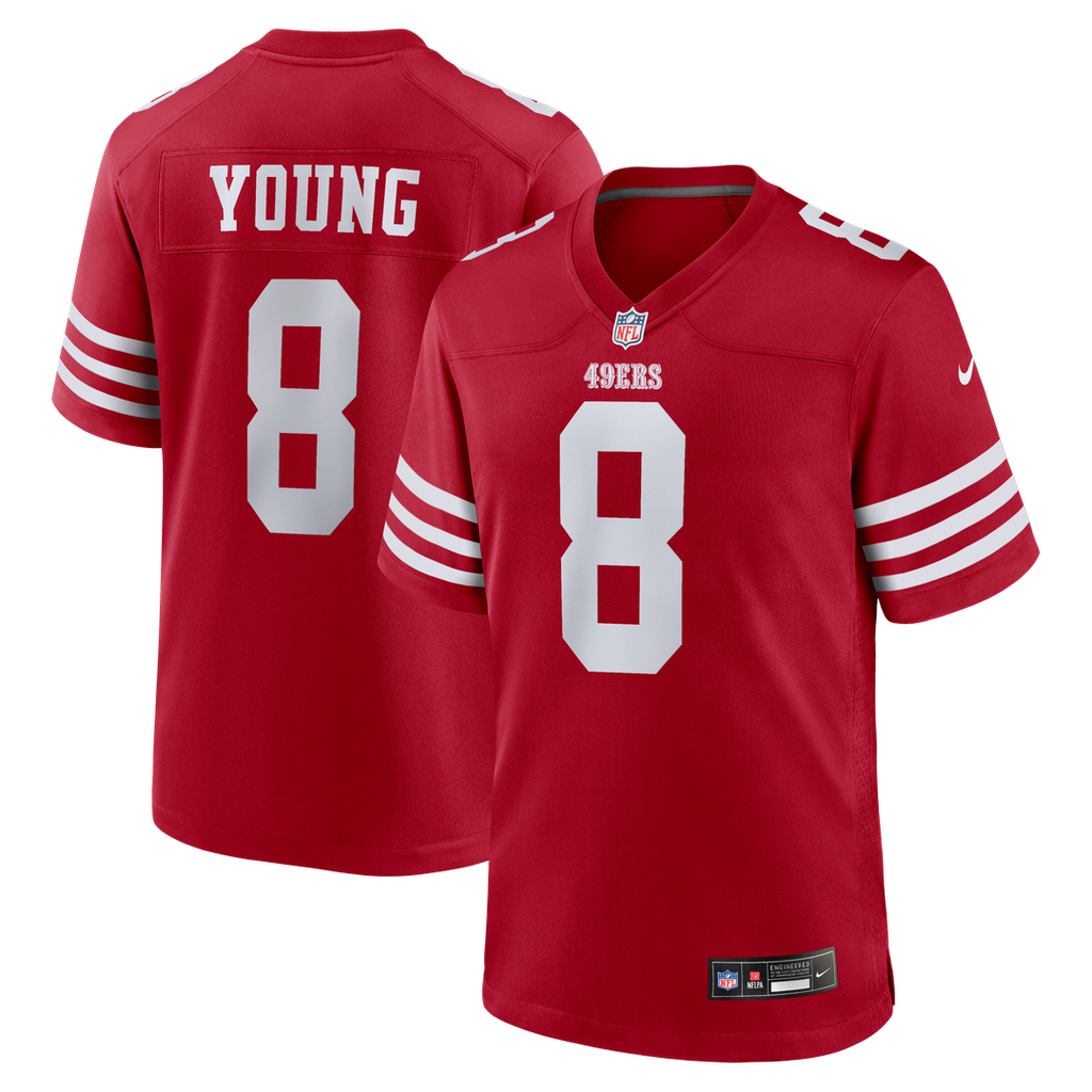 San Francisco 49ers Steve Young White Retired Player Game Jersey product image 7, provided for visual reference and product