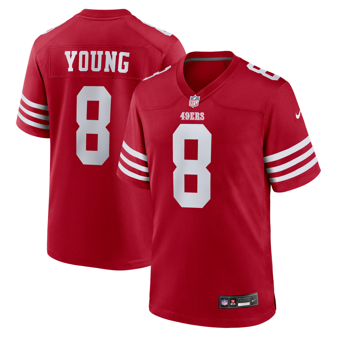 San Francisco 49ers Steve Young White Retired Player Game Jersey product image 7, provided for visual reference and product