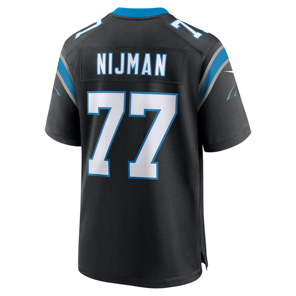 Carolina Panthers Yosh Nijman Black Game Jersey product image 3, provided for visual reference and product detail review