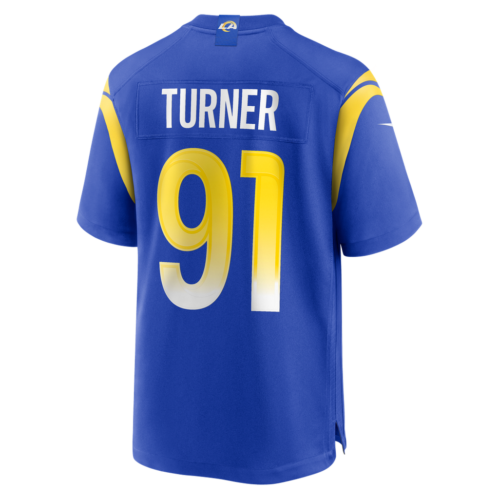 Los Angeles Rams Kobie Turner Royal Home Game Jersey product image 3, provided for visual reference and product detail review
