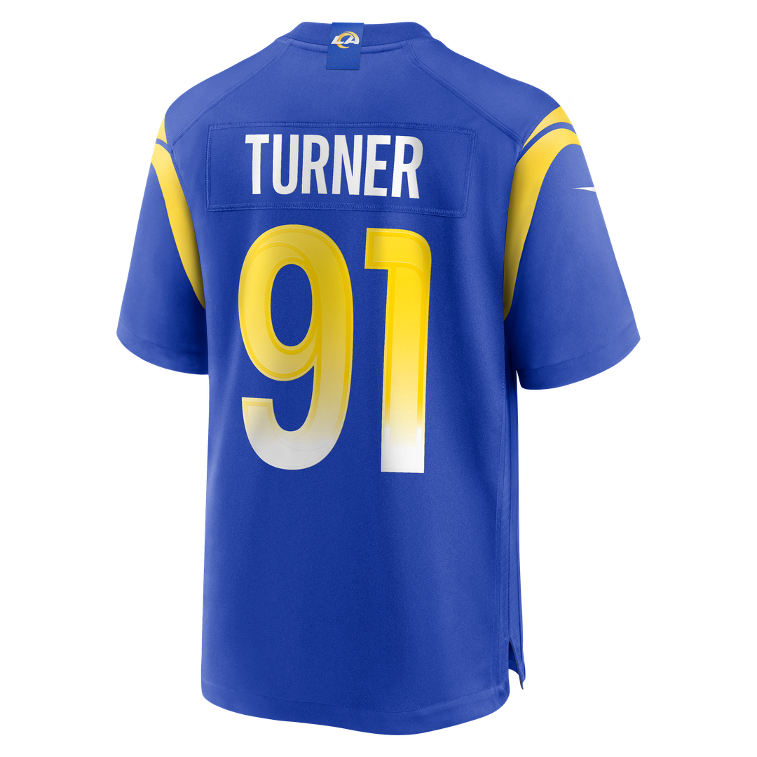 Los Angeles Rams Kobie Turner Royal Home Game Jersey product image 3, provided for visual reference and product detail review