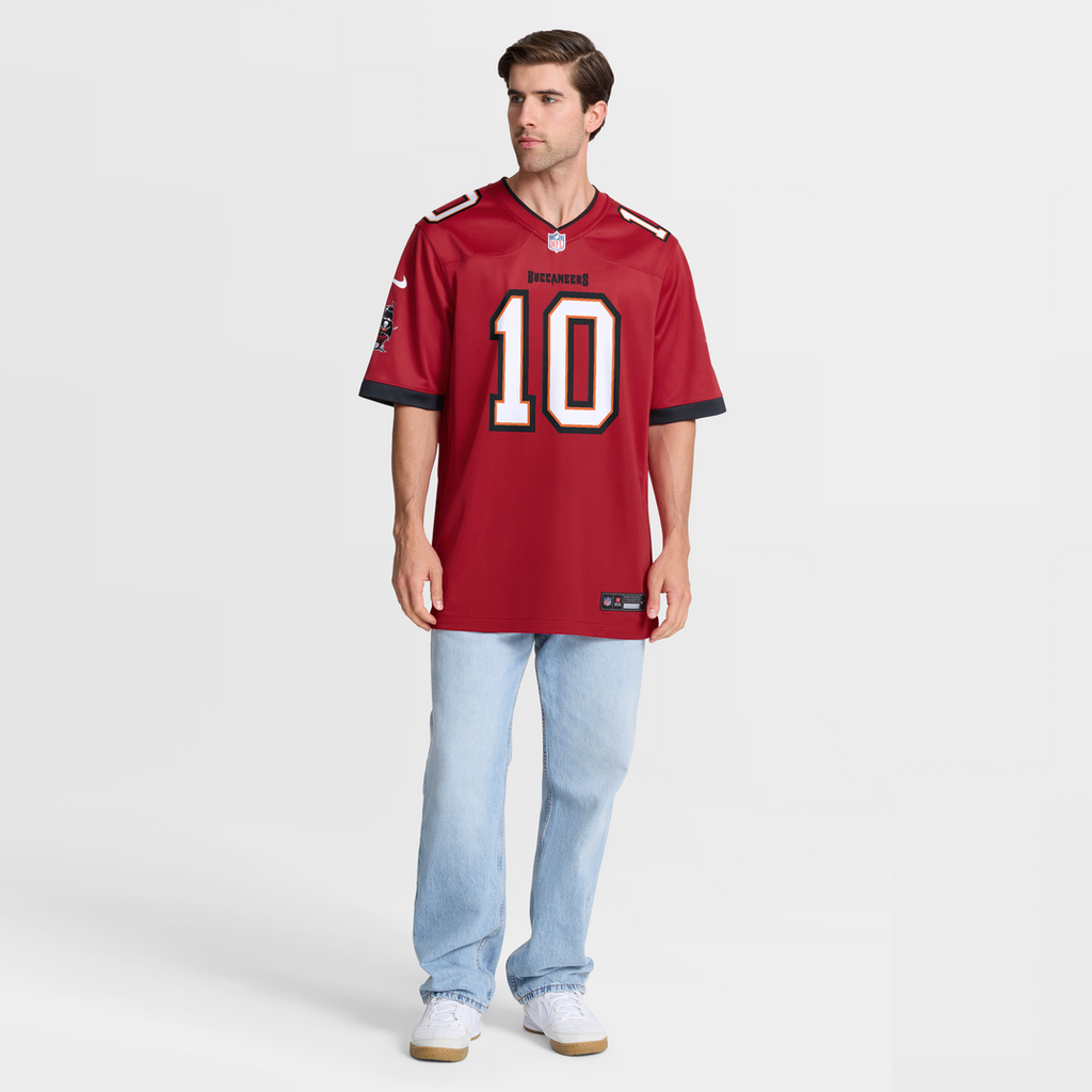 Tampa Bay Buccaneers Trey Palmer Red Game Jersey product image 7, provided for visual reference and product detail review