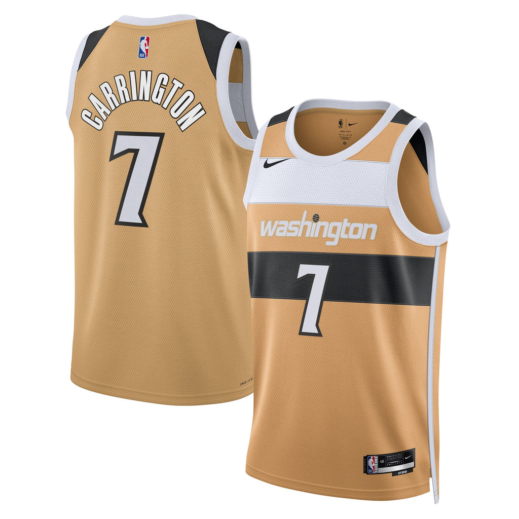 Carlton Carrington Washington Wizards 2025/26 City Edition Swingman Jersey - Tan - Unisex product image 2, provided for