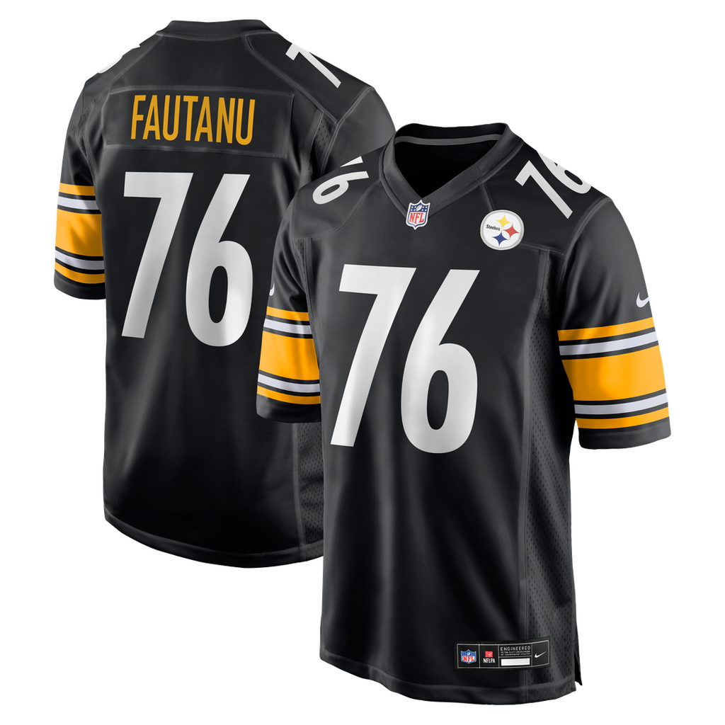 Pittsburgh Steelers Troy Fautanu Black Player Game Jersey product image 1, provided for visual reference and product detail