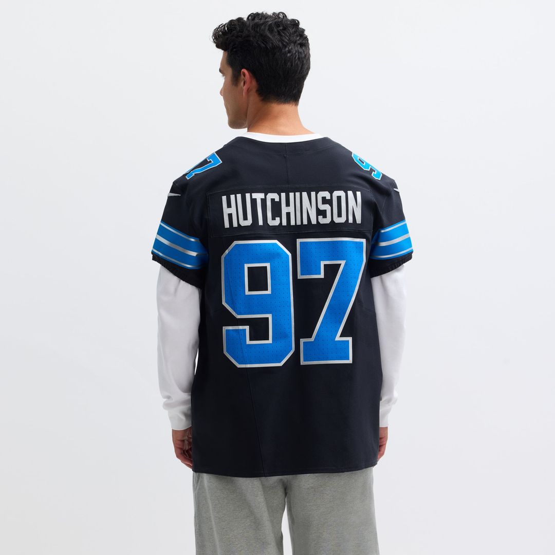 Detroit Lions Aidan Hutchinson Black Alternate Vapor F.U.S.E. Elite Jersey product image 15, provided for visual reference
