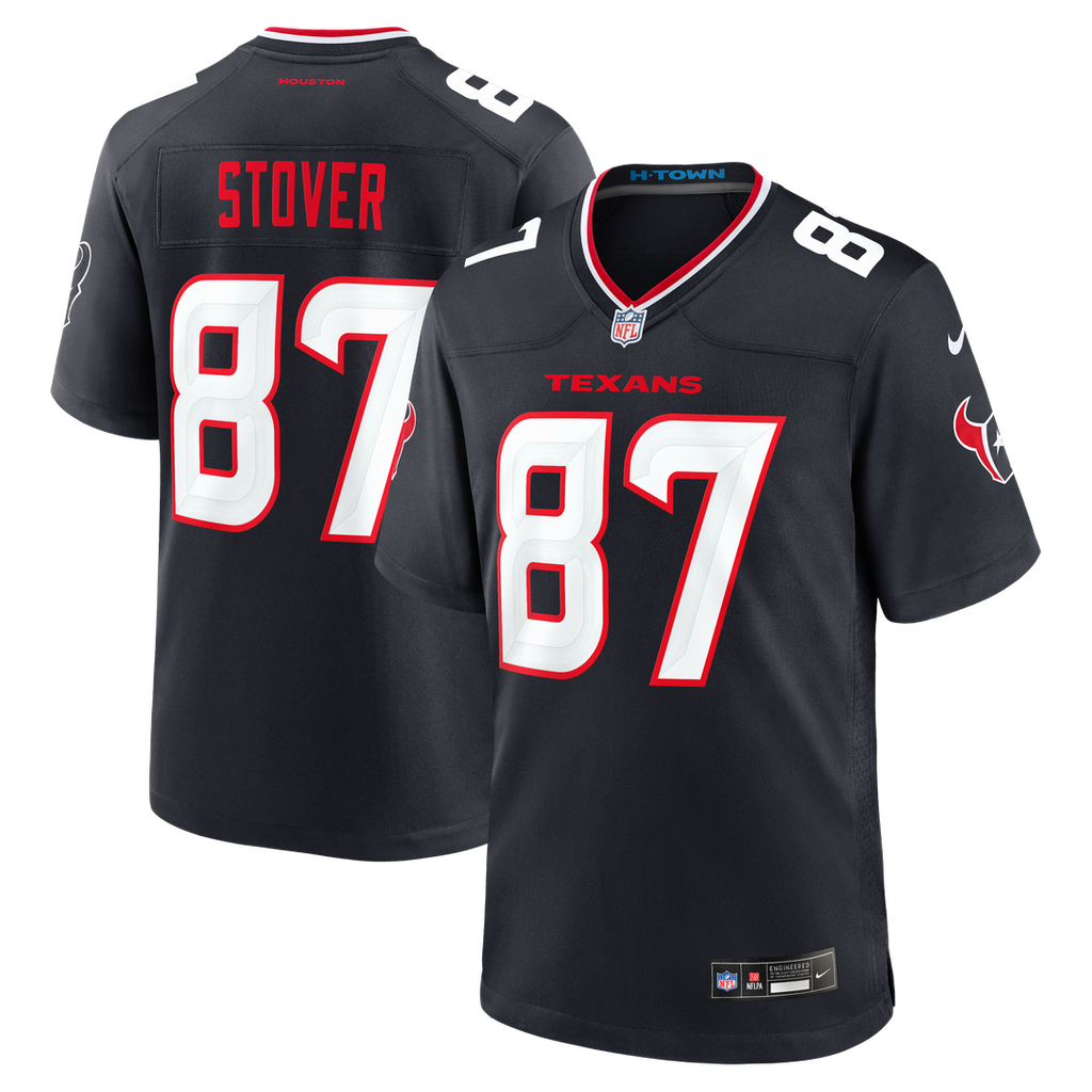 Houston Texans Cade Stover Navy Game Jersey product image 1, provided for visual reference and product detail review