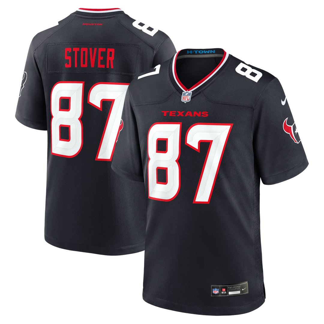 Houston Texans Cade Stover Navy Game Jersey product image 1, provided for visual reference and product detail review