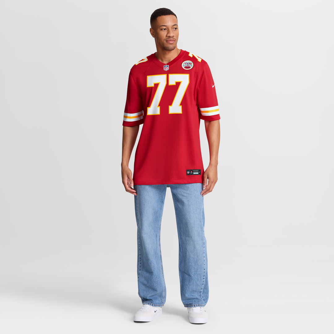 Kansas City Chiefs Jaylon Moore Red Team Game Jersey product image 7, provided for visual reference and product detail review