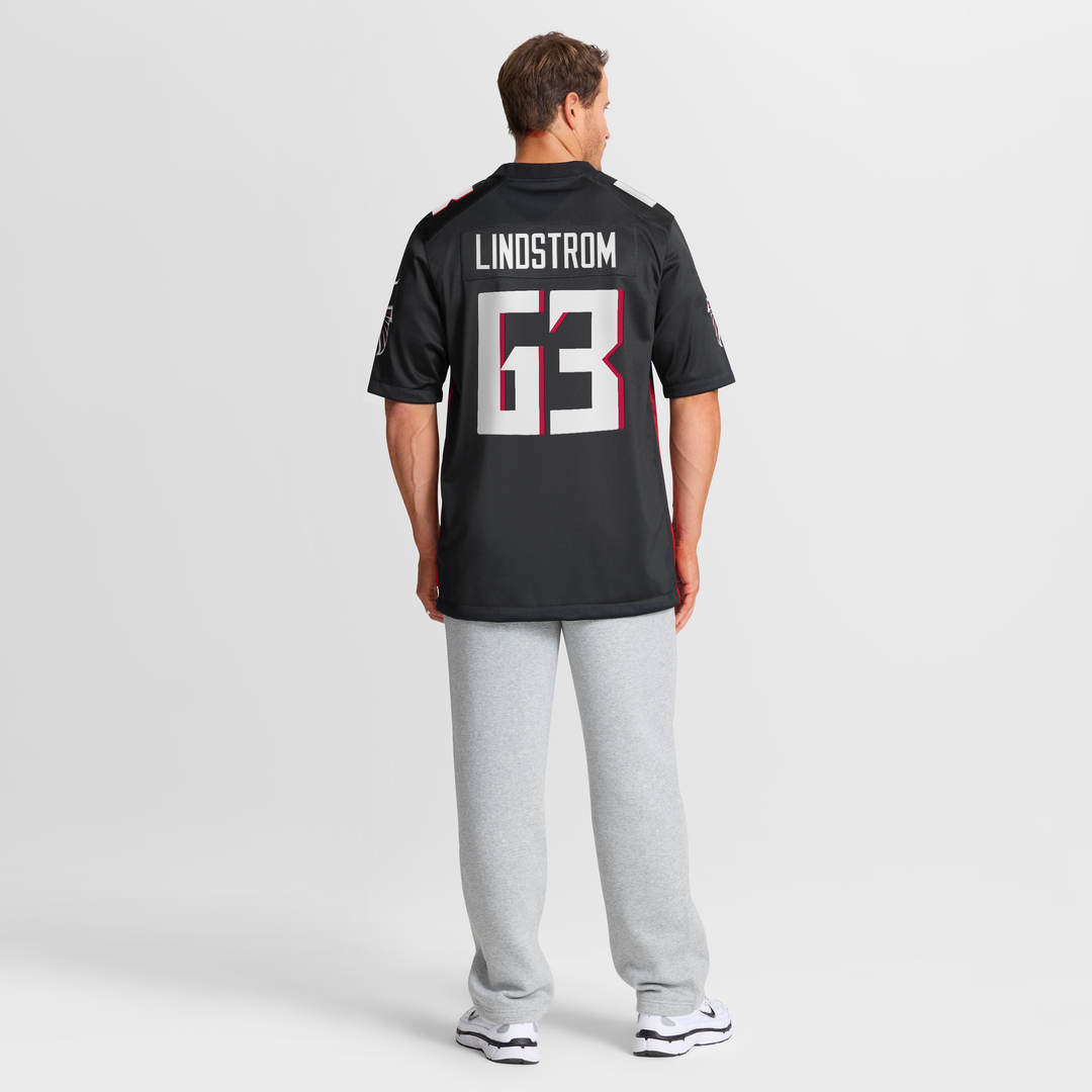 Atlanta Falcons Chris Lindstrom Black Game Jersey product image 8, provided for visual reference and product detail review