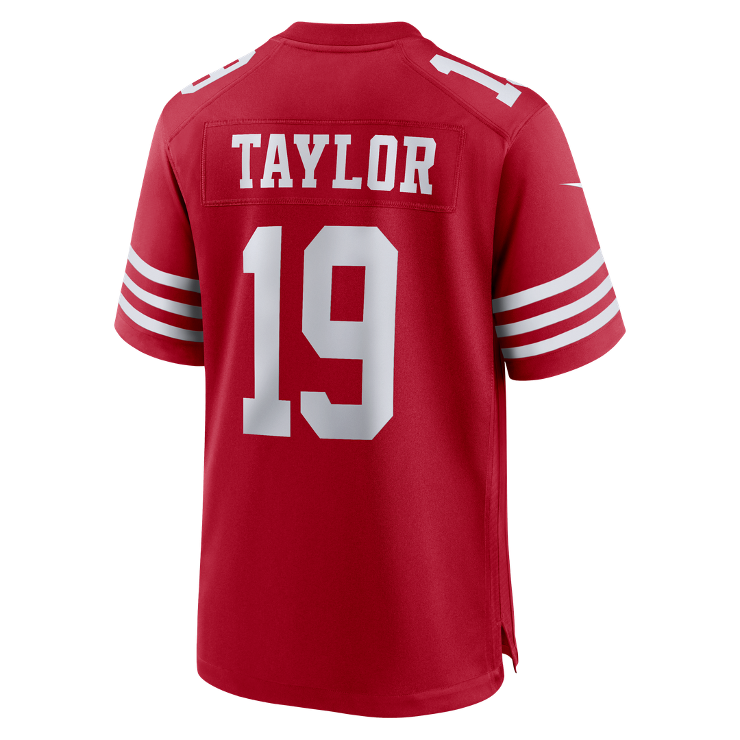 San Francisco 49ers Trent Taylor Scarlet Team Game Jersey product image 3, provided for visual reference and product detail