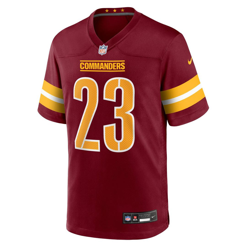 Washington Commanders Trey Amos Burgundy Team Game Jersey product image 2, provided for visual reference and product detail