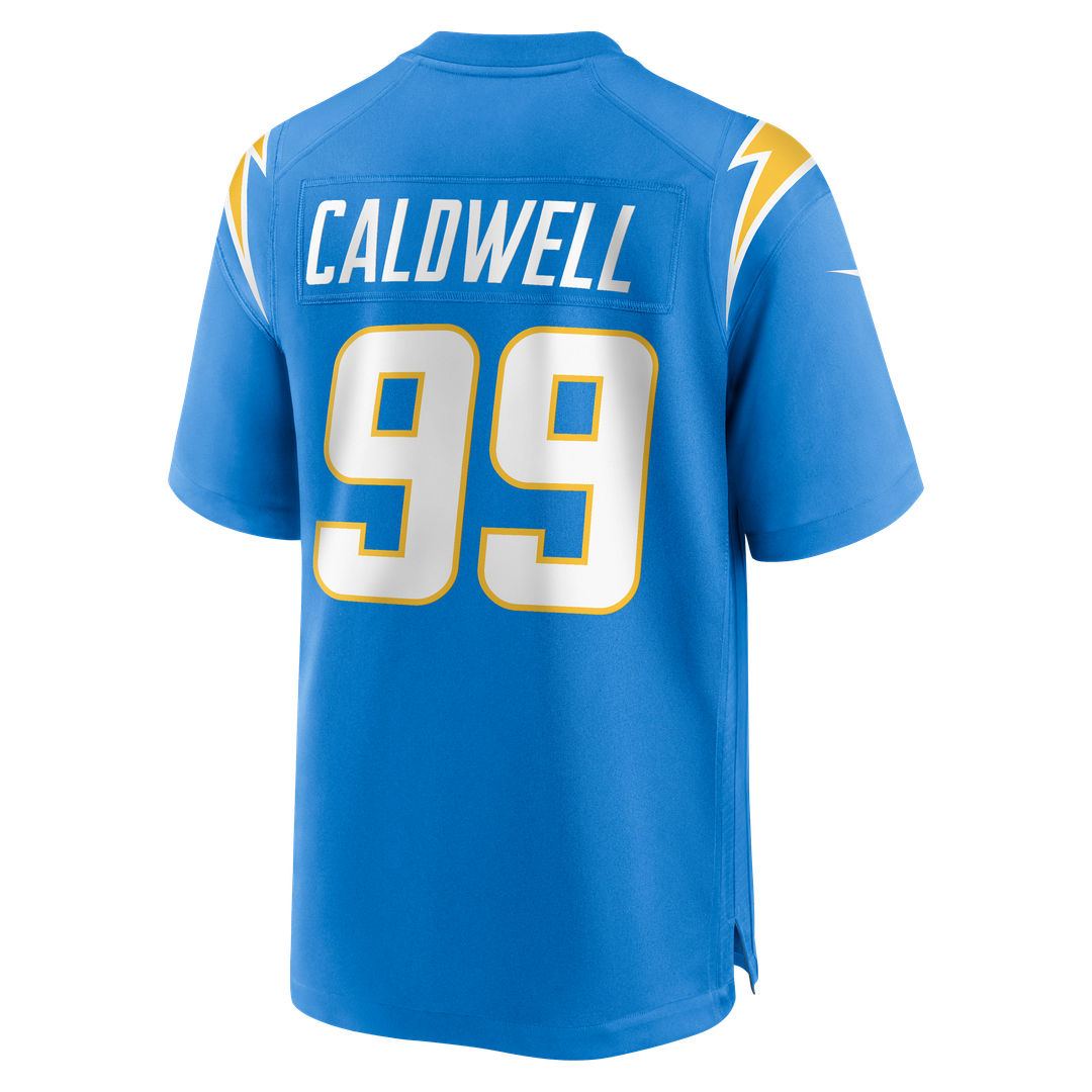 Los Angeles Chargers Jamaree Caldwell Powder Blue Team Game Jersey product image 3, provided for visual reference and