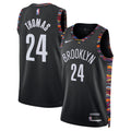Brooklyn Nets 2025/26 City Edition Swingman Basketball Jersey - Black - Cam Thomas - Unisex product image 1, provided for