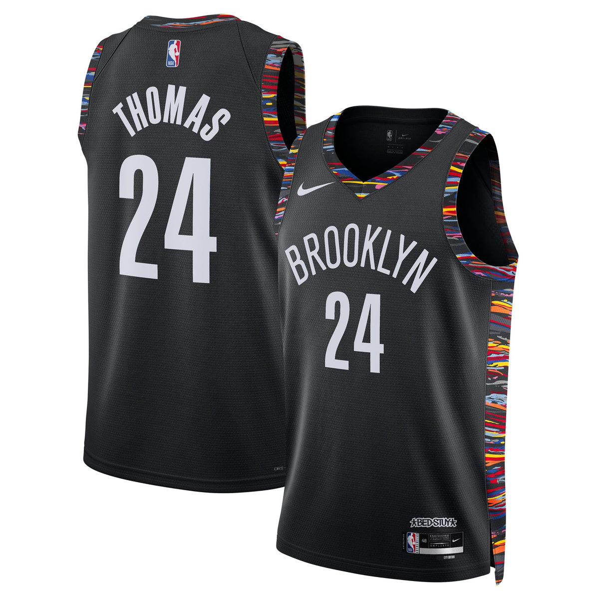 Brooklyn Nets 2025/26 City Edition Swingman Basketball Jersey - Black - Cam Thomas - Unisex product image 1, provided for
