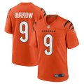 Cincinnati Bengals Joe Burrow Orange Alternate Game Jersey product image 1, provided for visual reference and product detail