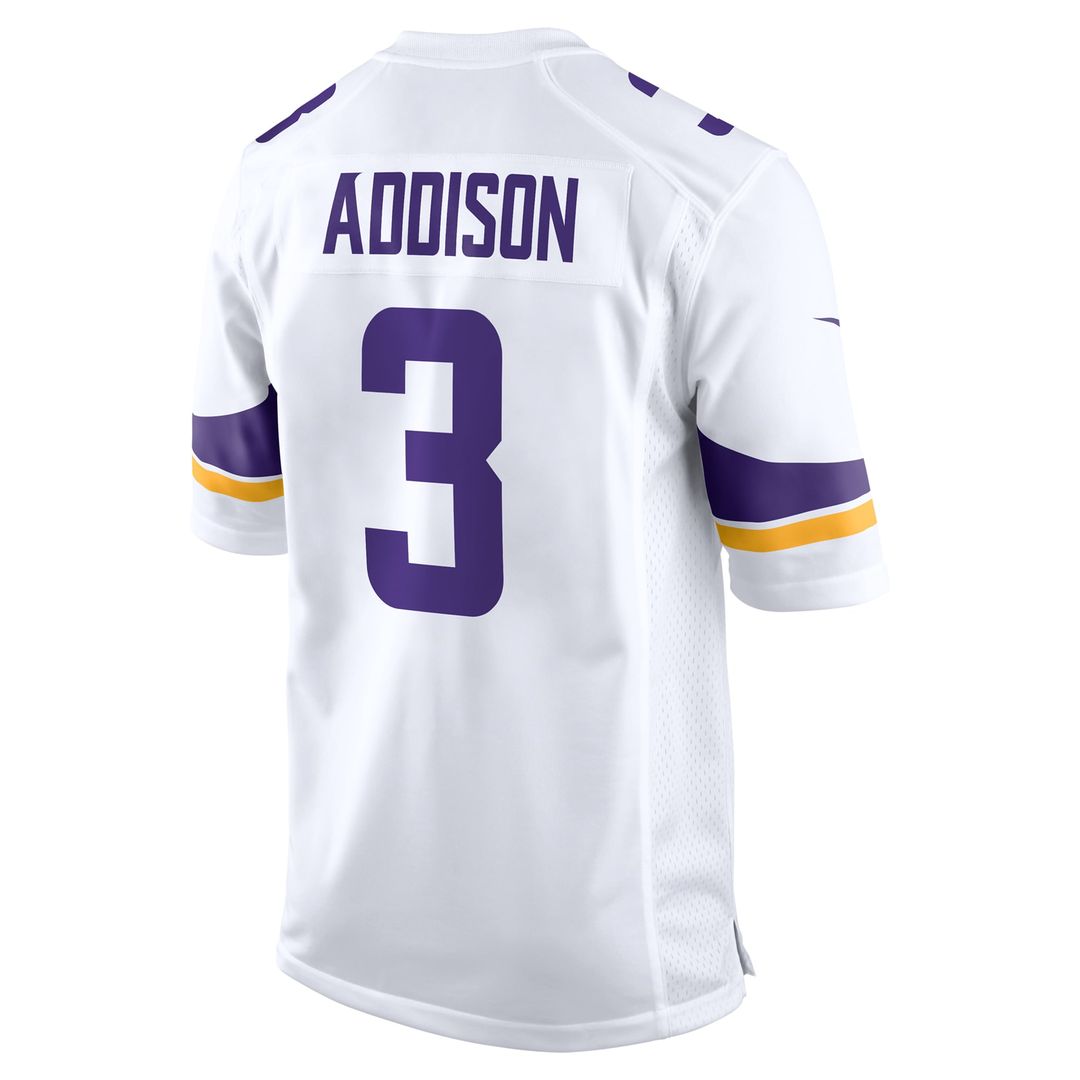 Minnesota Vikings Addison White Away Game Jersey product image 3, provided for visual reference and product detail review