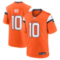 Denver Broncos Bo Nix Orange Player Game Jersey product image 1, provided for visual reference and product detail review