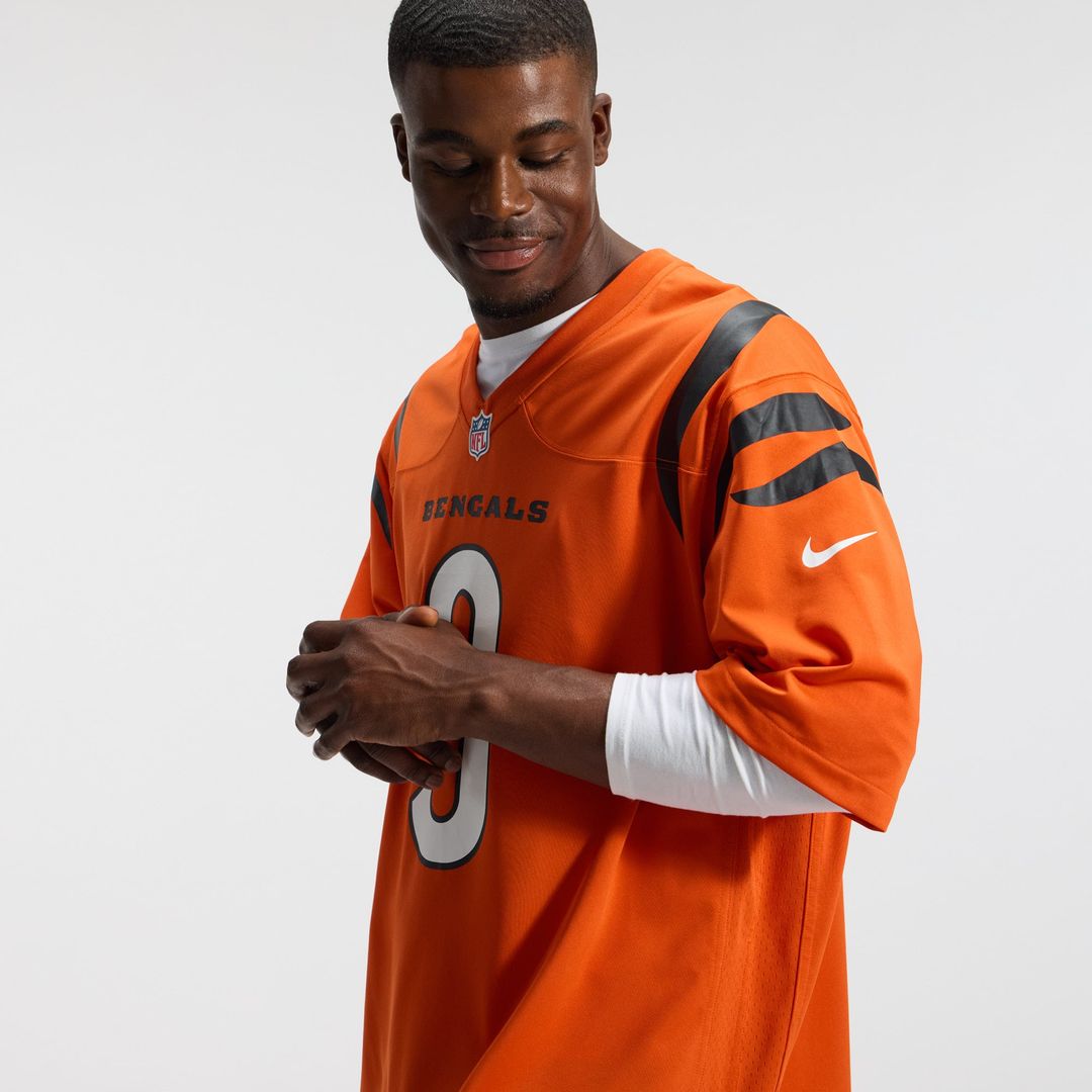 Cincinnati Bengals Joe Burrow Orange Alternate Game Jersey product image 10, provided for visual reference and product