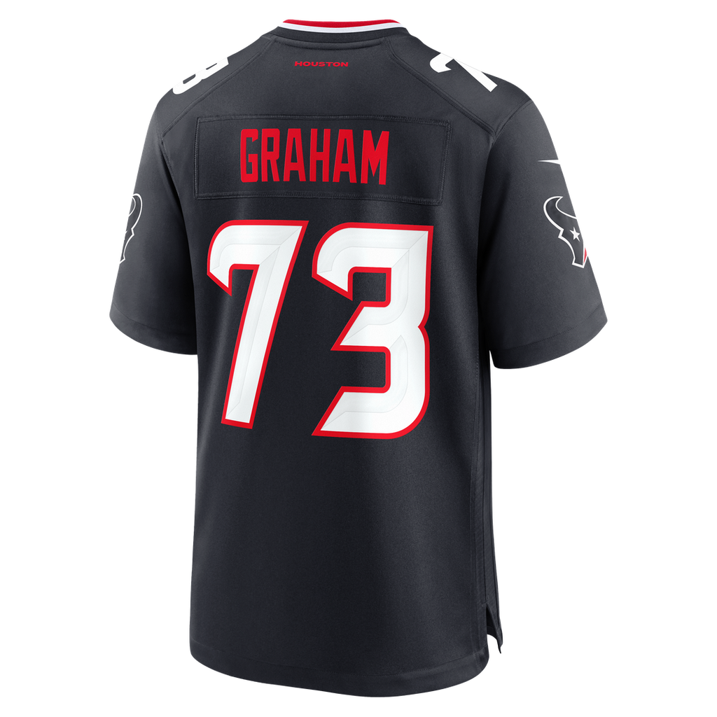 Houston Texans Derrick Graham Navy Team Game Jersey product image 5, provided for visual reference and product detail review