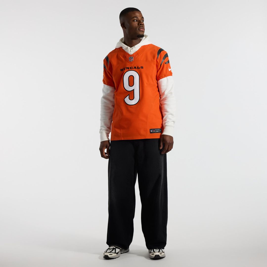Cincinnati Bengals Joe Burrow Orange Team Vapor F.U.S.E. Elite Jersey product image 4, provided for visual reference and