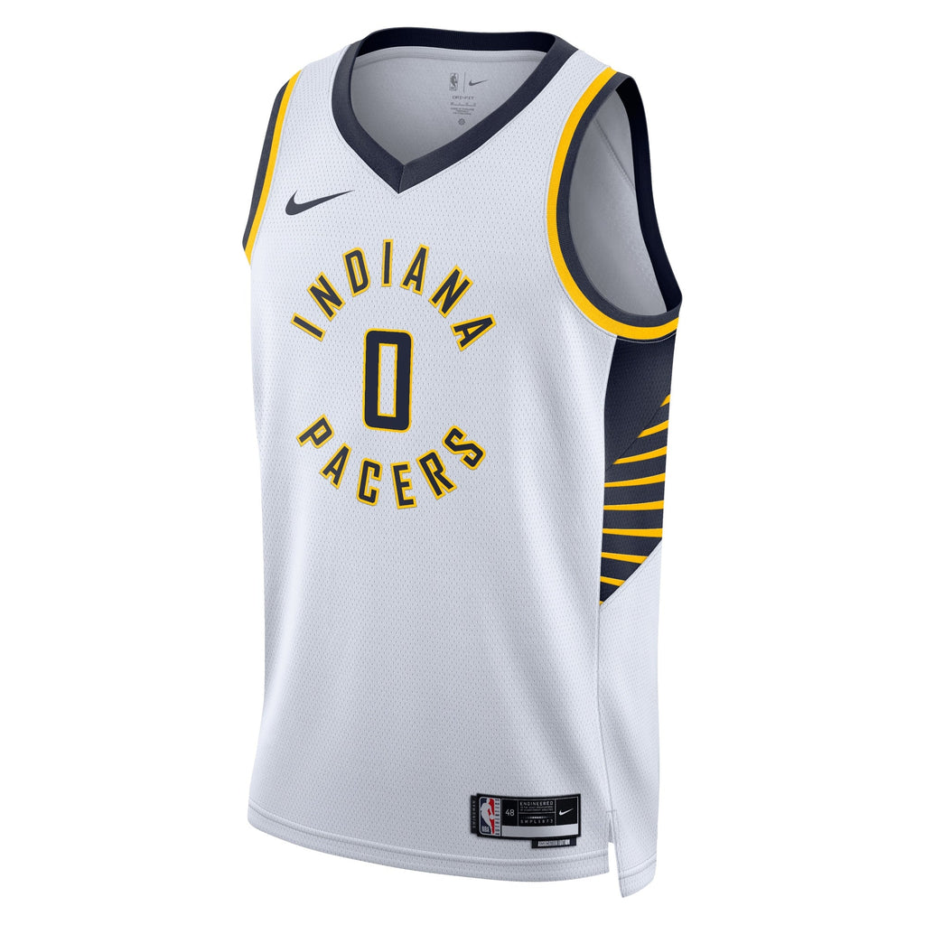 Tyrese Haliburton Indiana Pacers Association Edition Swingman Jersey - White - Unisex product image 2, provided for visual