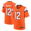 Denver Broncos RJ Harvey Orange Team Game Jersey product image 1, provided for visual reference and product detail review