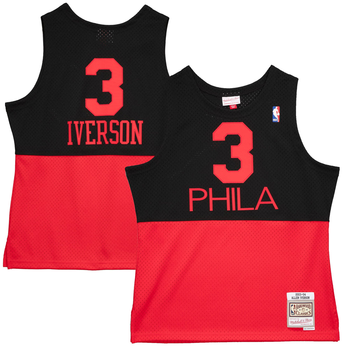Philadelphia 76ers Allen Iverson Mitchell & Ness Black 2003/04 Hardwood Classics Reload 2.0 Swingman Jersey for Men product