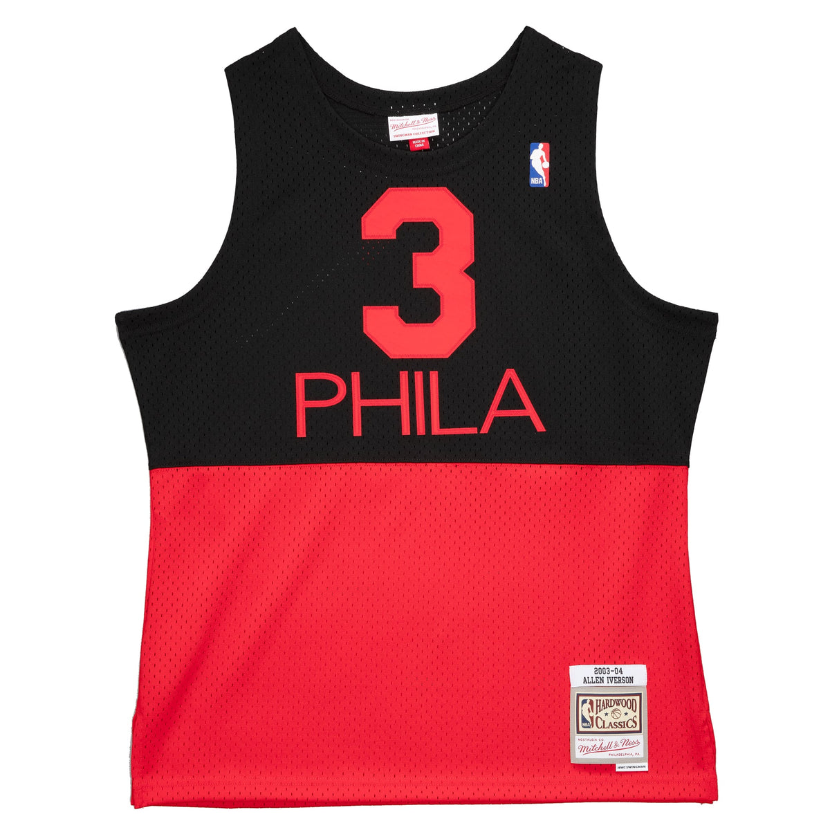 Philadelphia 76ers Allen Iverson Mitchell & Ness Black 2003/04 Hardwood Classics Reload 2.0 Swingman Jersey for Men product