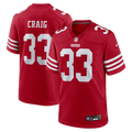 San Francisco 49ers Roger Craig Scarlet Team Retired Game Jersey product image 1, provided for visual reference and product