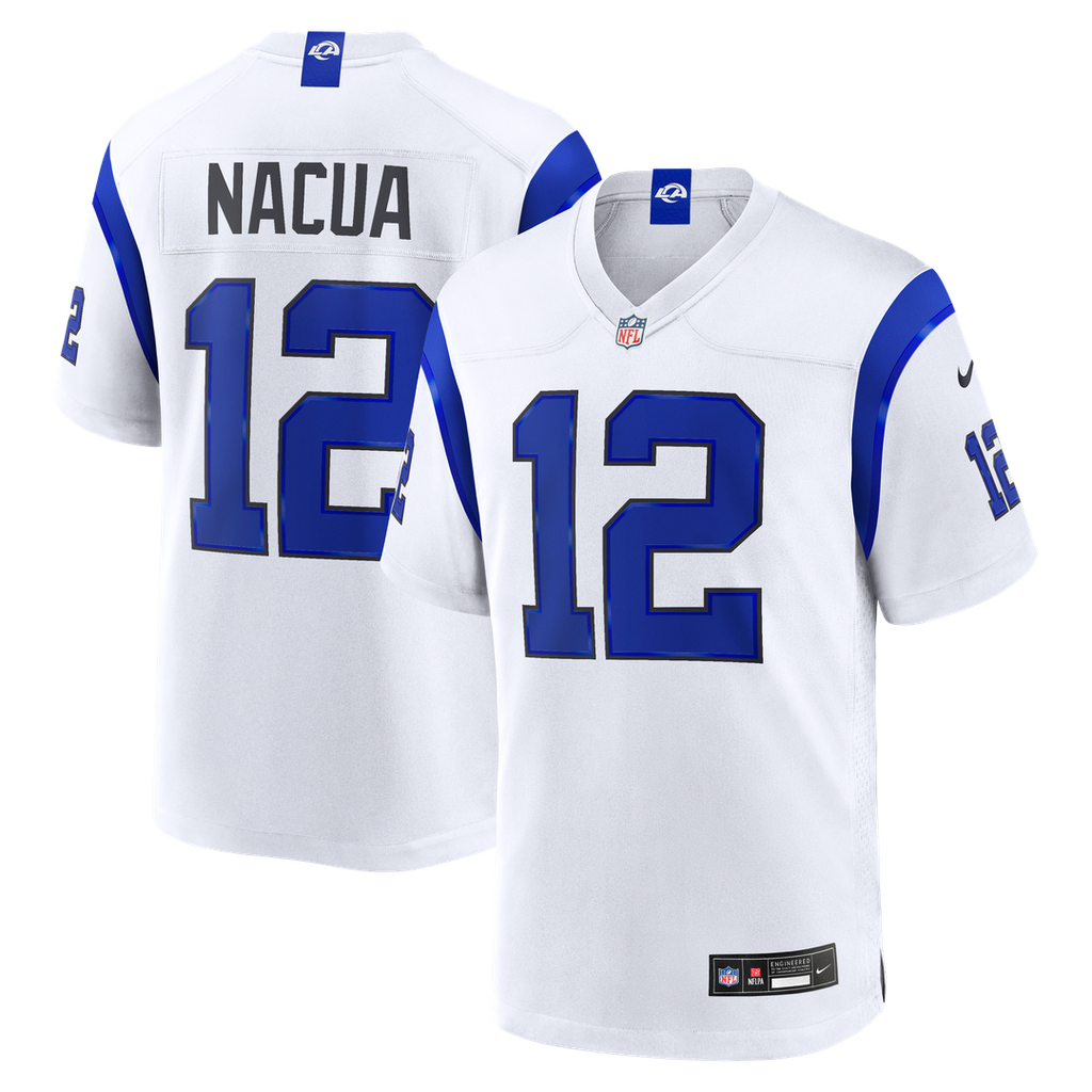 Los Angeles Rams Puka Nacua Fearsome White Game Jersey product image 1, provided for visual reference and product detail