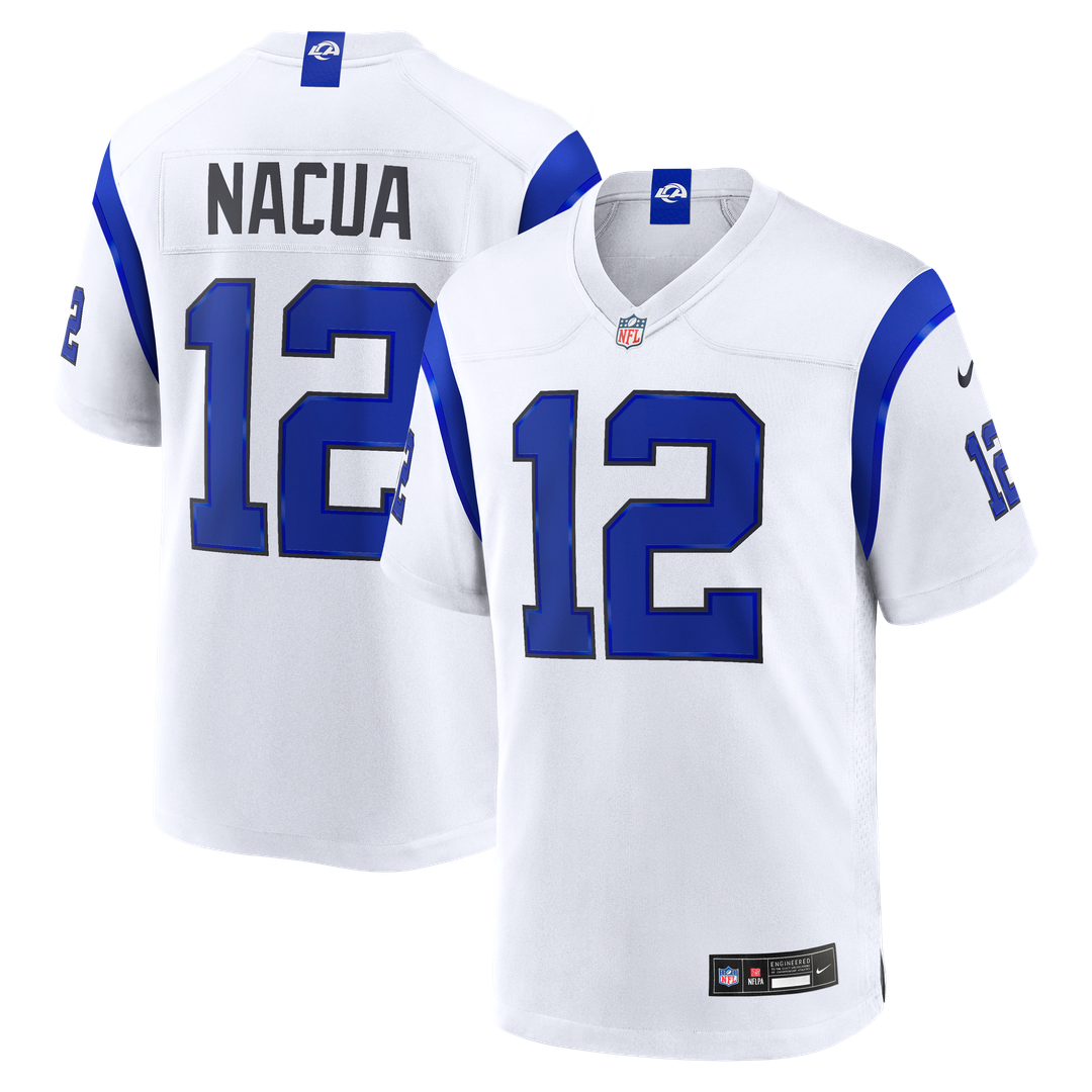 Los Angeles Rams Puka Nacua Fearsome White Game Jersey product image 1, provided for visual reference and product detail
