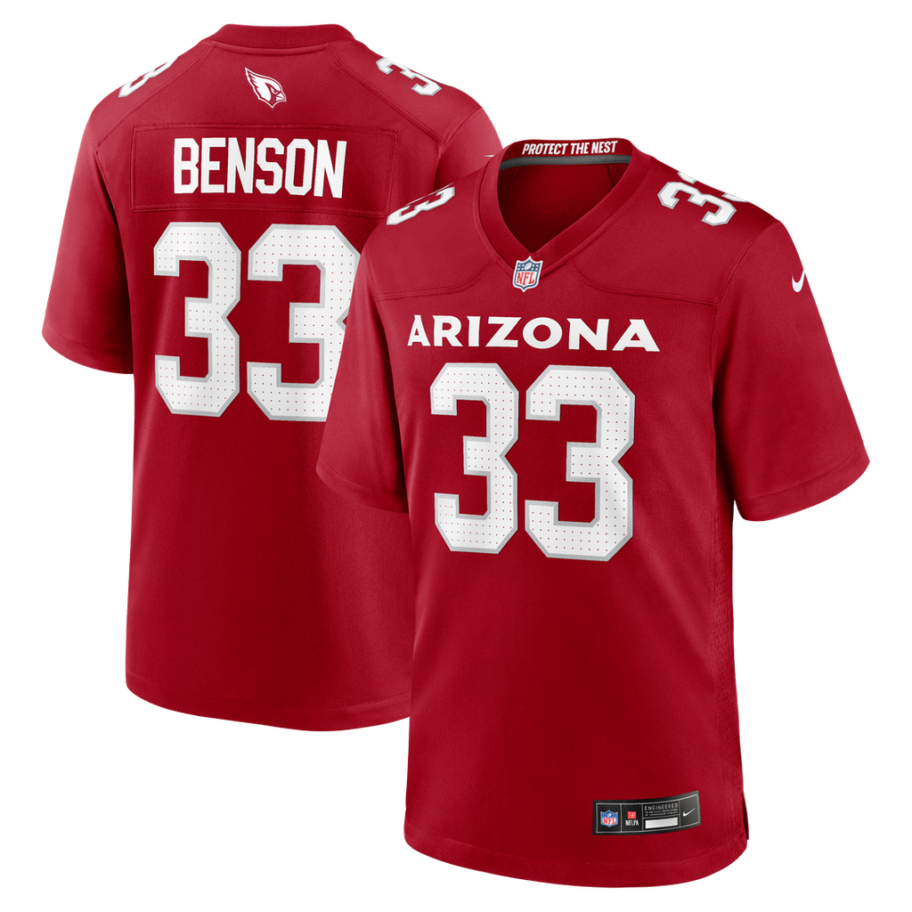 Arizona Cardinals Trey Benson Cardinal Team Game Jersey product image 1, provided for visual reference and product detail