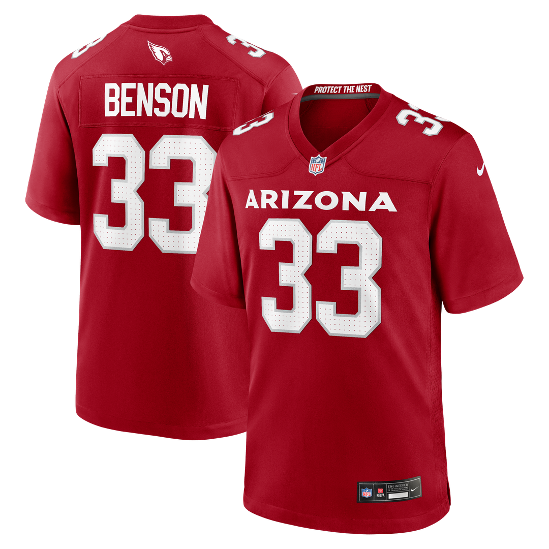 Arizona Cardinals Trey Benson Cardinal Team Game Jersey product image 1, provided for visual reference and product detail