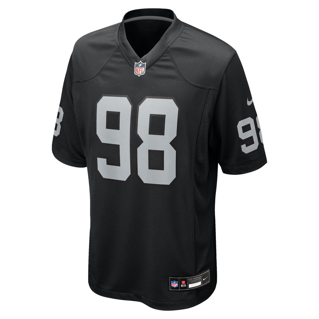 Las Vegas Raiders Maxx Crosby Black Game Jersey product image 10, provided for visual reference and product detail review