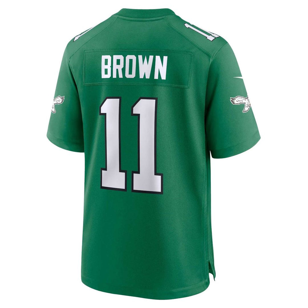 Philadelphia Eagles A.J. Brown Kelly Green Alternate Game Player Jersey product image 7, provided for visual reference and