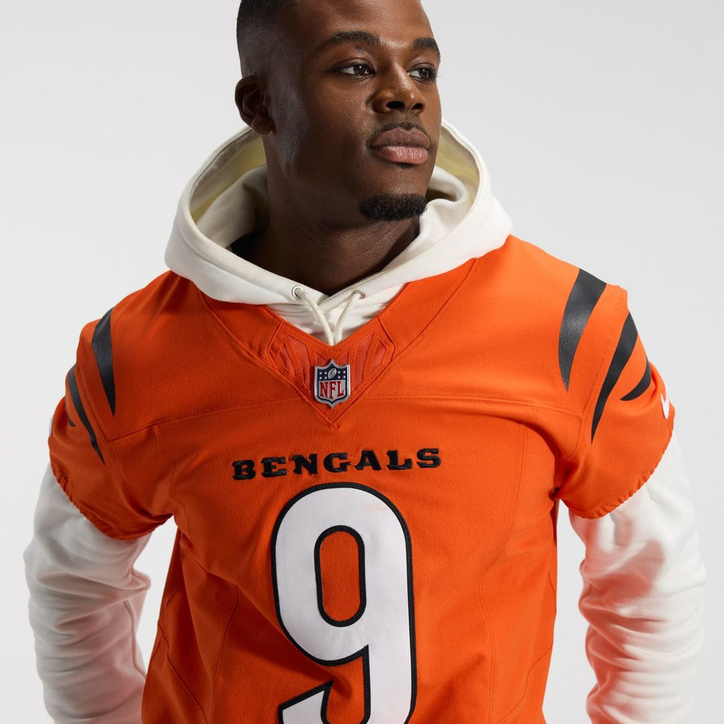 Cincinnati Bengals Joe Burrow Orange Team Vapor F.U.S.E. Elite Jersey product image 8, provided for visual reference and
